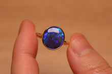 Load image into Gallery viewer, Electric Blue Boulder Opal Ring - 9k Gold
