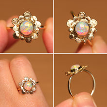 Load image into Gallery viewer, Granule Flower Pinky Opal Ring - 18k Gold
