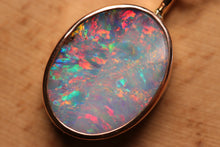 Load image into Gallery viewer, Pinky Blue Boulder Opal Pendant - 18k Rose Gold
