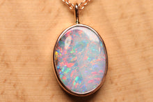Load image into Gallery viewer, Pinky Blue Boulder Opal Pendant - 18k Rose Gold
