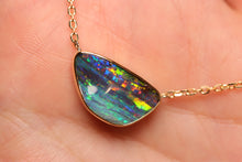 Load image into Gallery viewer, Gem Stripe Boulder Opal Necklace - 18k Gold
