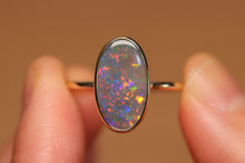 Load image into Gallery viewer, Dark Opal Bezel Set Ring - 9k Gold
