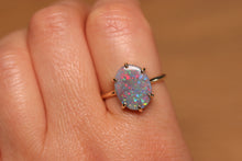 Load image into Gallery viewer, Dark Opal Prong Set Ring - 9k Gold
