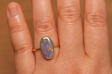 Load image into Gallery viewer, Dark Opal Bezel Set Ring - 9k Gold
