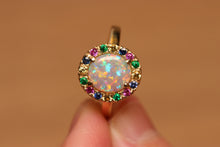 Load image into Gallery viewer, Sweet Pastel Opal Halo Ring - 18k Gold
