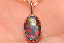 Load image into Gallery viewer, Multi-coloured Pipe Opal Pendant - 9k Rose Gold
