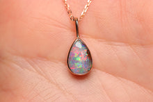 Load image into Gallery viewer, Pinky Drop-shaped Pipe Opal Pendant - 9k Rose Gold
