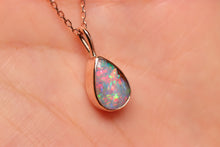 Load image into Gallery viewer, Pinky Drop-shaped Pipe Opal Pendant - 9k Rose Gold
