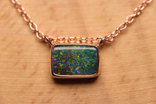 Load image into Gallery viewer, Confetti Black Opal Horizontal Pendant - 9k Rose Gold
