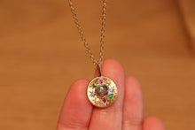 Load image into Gallery viewer, Sunray Multi-coloured Halo Opal Pendant - 18k Gold
