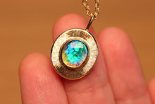 Load image into Gallery viewer, Sunray Mystic Opal Pendant - 18k Gold
