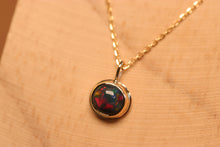 Load image into Gallery viewer, Mystic Red Black Opal Pendant - 9k Gold

