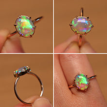 Load image into Gallery viewer, Stunning Green Crystal Opal Ring - 18k Rose Gold
