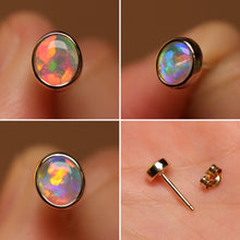 Load image into Gallery viewer, Tiny but Mighty Crystal Opal Earrings - 9k Gold
