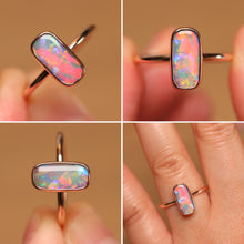 Load image into Gallery viewer, Pinky Pastel Colour Pipe Opal Ring - 9k Rose Gold
